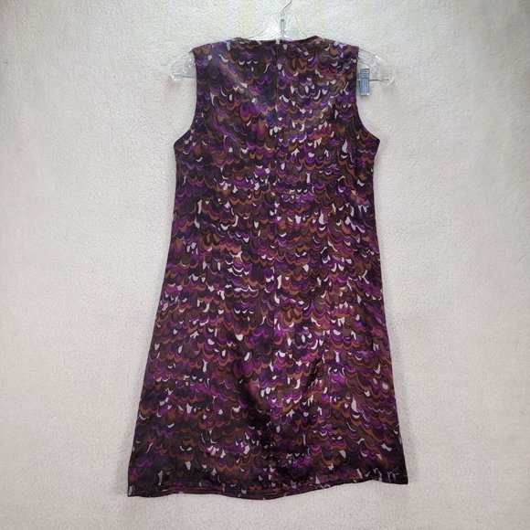 Nanette Lepore Purple Silk Multicolor Polka Dot Key Hole Abstract Style Shift - Picture 10 of 12